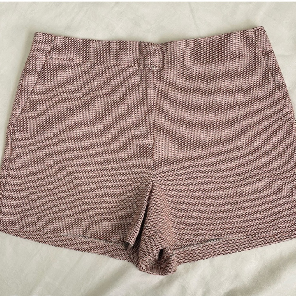 LOFT Cotton Stretch Check Shorts